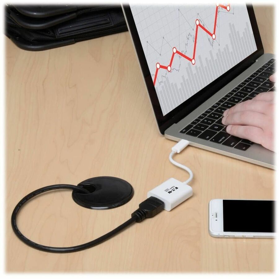 Eaton Tripp Lite Series USB 3.2 Gen1 Type-C to HDMI 4K Adapter with Alternate Mode - DP 1.2, White Eaton Tripp Lite Series USB 3.2 Gen1 Type-C to HDMI 4K Adapter with Alternate Mode - DP 1.2, White